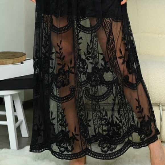 NEW! Beautiful and Sexy One Shoulder All Over Lace Maxi Dress Boho Long Elegant - Picture 5 of 5